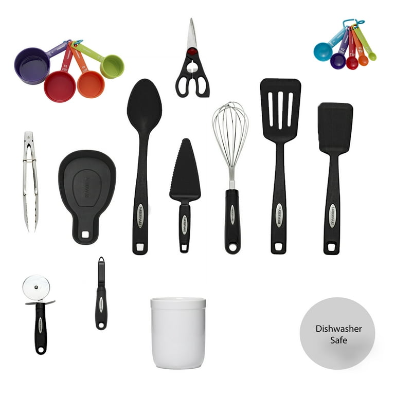 Kitchen Utensils Assortment - Plastic, Two Tone