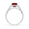 thumbnail image 2 of ANGARA Lab Grown 3 Ct Emerald-Cut Solitaire Ruby Infinity Twist Ring for Women in 14K White Gold (Size-9x7mm) | July Birthstone, Birthday, Anniversary, Jewelry Gift for Women | Lab-Grown Ruby Ring, 2 of 8