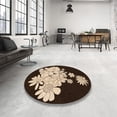 thumbnail image 3 of Ahgly Company Indoor Round Patterned Light Copper Gold Area Rugs, 6' Round, 3 of 6
