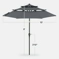 thumbnail image 2 of Best Choice Products 10ft 3-Tier Patio Umbrella, Market Sun Shade w/ Tilt Adjustment, Easy Crank - Slate, 2 of 7