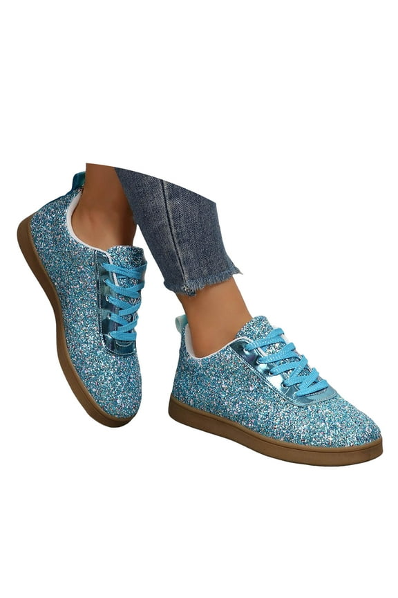 Rhinestone Sneakers for Women Glitter Sparkle Bling Sequin Wedding Dress Walking Tennis Shoes