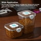 thumbnail image 3 of Ounissouiy Cubo de arroz con tapa Almacenamiento de alimentos de cocina Tarro sellado transparente Tanque de granos Caja de cereales Apilable para Organizadores de utensilios de cocina Transparente L, 3 of 6