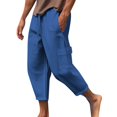 thumbnail image 1 of JUNWELL Cargo Pants for Men Loose Drawstring Elastic Waist Multi-Pocket Trousers Work Pants, 1 of 5