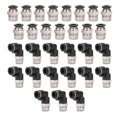 thumbnail image 1 of 30Pcs Pneumatic Elbow Straight Combination 1/4in Tube OD 1/8in NPT Thread Push to Connect Fittings Kit, 1 of 4