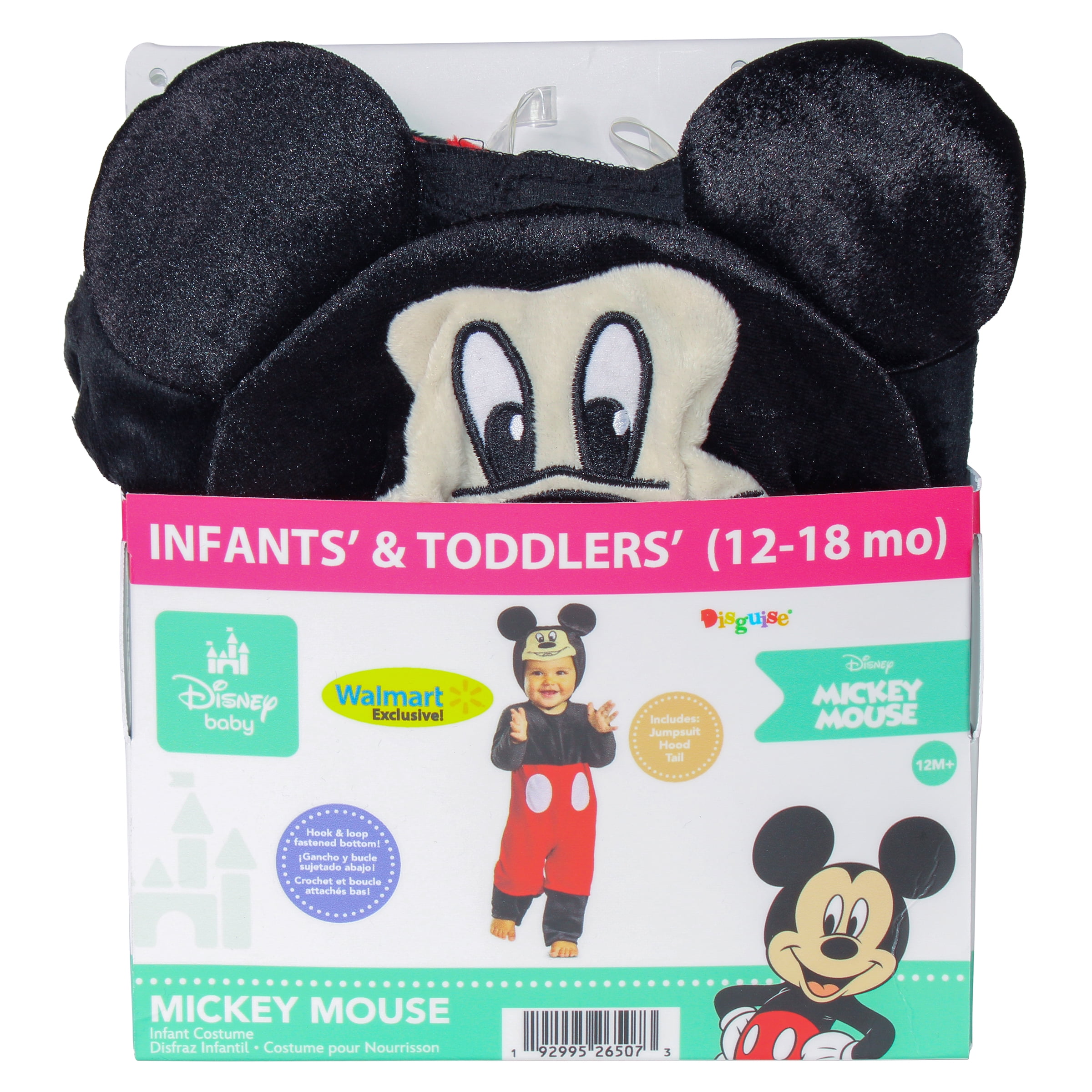 Disney Mickey Mouse Costume for Infant, Size 12-18M, by Disguise