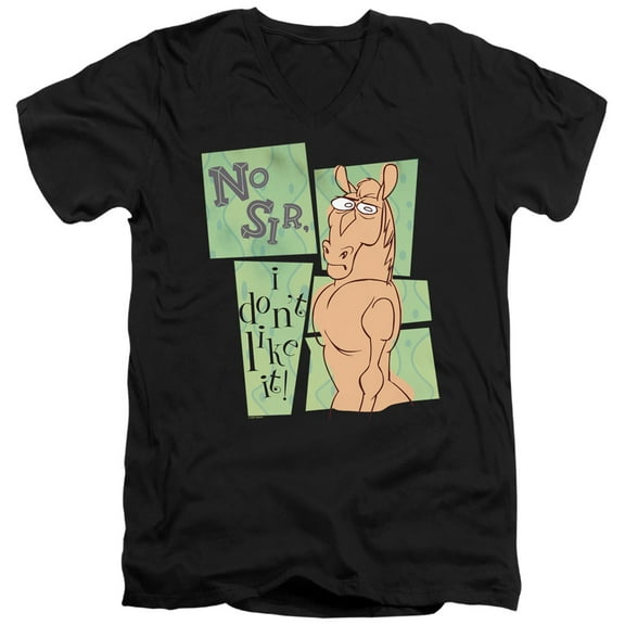 Ren And Stimpy No Sir I Don't Like It Unisex Adult V-Neck T Shirt