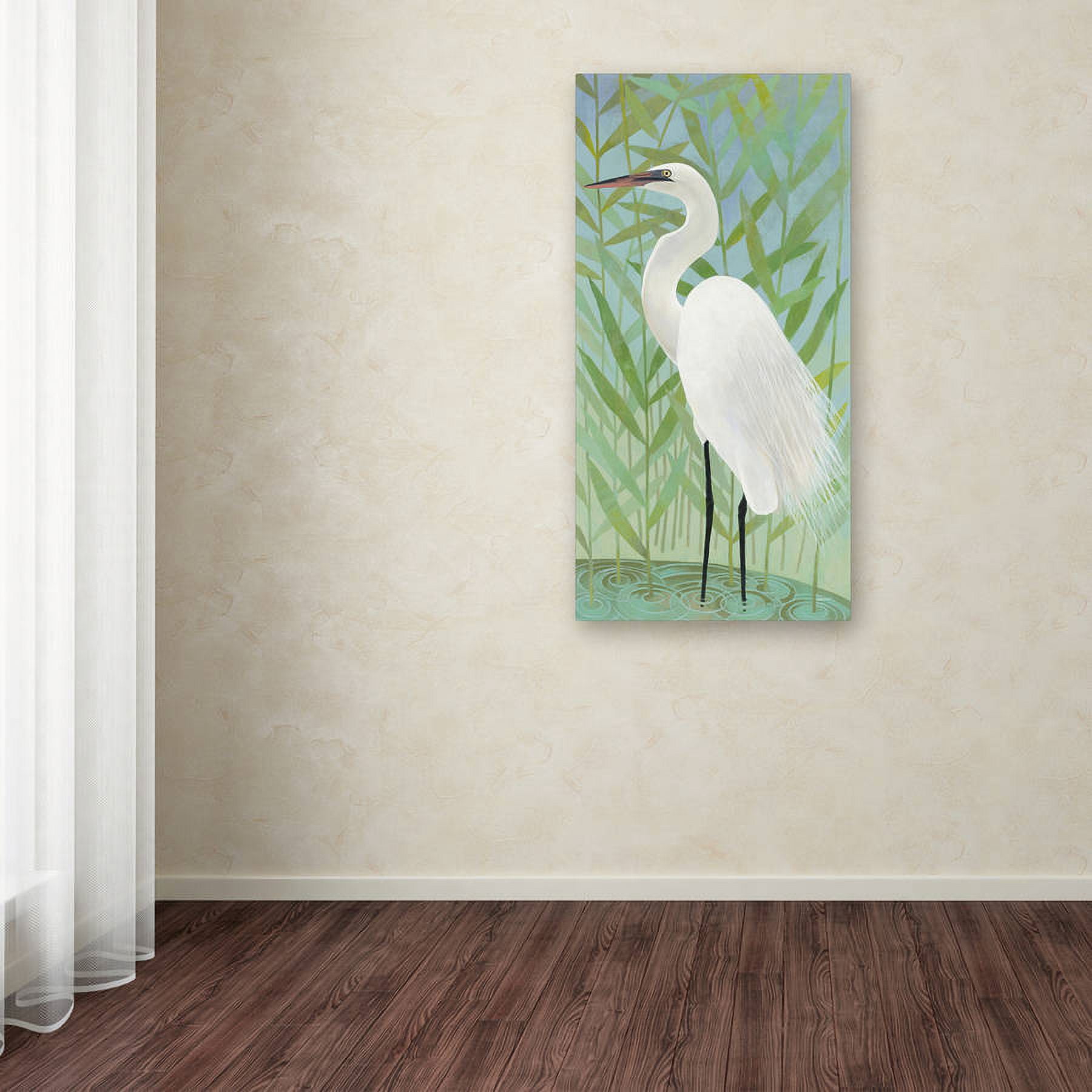 Trademark Fine Art "Egret by the Shore II" Canvas Art by Kathrine Lovell