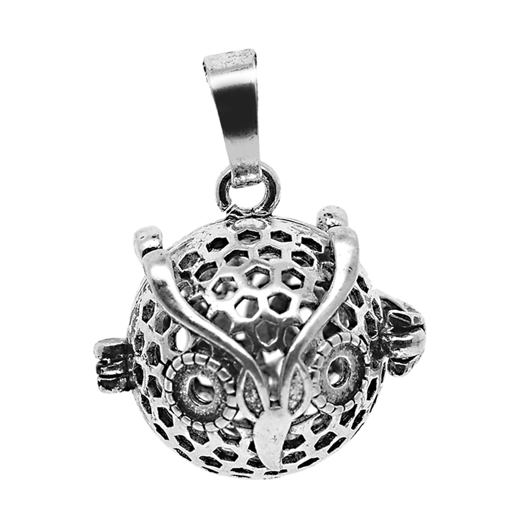 5x Silver/Gold Heart Crown Pearl Cage Locket Pendant Oil Diffuser DIY Necklace 