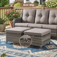 thumbnail image 6 of PARKWELL Outdoor Patio Wicker Furniture Set - 5 Piece Sectional Sofa Set with 3-Seat Sofa,2 Chairs and 2 Ottomans,Gray Wicker and Gray Cushion, 6 of 8