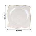 thumbnail image 2 of Balsa Circle 10 Square Clear 10" Disposable Salad Plastic Plates Wavy Gold Trim Party Events Tableware Decorations, 2 of 8