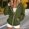 thumbnail image 2 of BUIGTTKLOP Zip up Sweatshirt Women 2026 Casual Long Sleeve Zipper Hoodies Fall Oversized Track Jackets with Pockets, 2 of 8