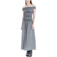thumbnail image 1 of Max Studio London Robe Longue à Épaules Dénudées pour Femmes, Noir, Très Petit, 1 of 2