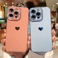 thumbnail image 5 of Compatible with iPhone 14 PRO MAX 5G Phone Case Luxury Cute Heart Pattern for Women Plating Full Camera Protection Soft Silicone Shockproof Bumper with Side Love Pattern (Pink), 5 of 10