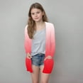 thumbnail image 2 of Cute Cardigans for Girl New Girls Open Front Cardigan Fashion Gradient Color Casual Long Sleeve Jacket Lightweight Fall Outwear with Pockets Watermelon Red 150, 2 of 6