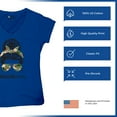 thumbnail image 6 of Military Mom Women's V-Neck T-shirt Proud Mom Life Messy Bun Sunglasses Mother's Day Mama Mommy Active Duty Veteran Vet Tee, 6 of 7