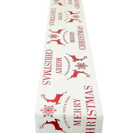 

Linen Christmas Table Runner For Christmas Table Decoration (270*28cm) Printed Rectangle Tablecloth