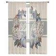 thumbnail image 3 of Blue Fall Sheer Curtains 72 Inches Long 2 Panels Set, Window Sheer Curtains for Living Room/Bedroom, Pumpkins Wreath Rustic Thanksgiving Light Filtering Rod Pocket Curtain 52'' x 72'' x 2, 3 of 7
