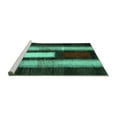 thumbnail image 2 of Ahgly Company Machine Washable Indoor Rectangle Abstract Turquoise Blue Contemporary Area Rugs, 4' x 6', 2 of 4