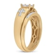 thumbnail image 4 of 10kt Yellow Gold Diamond Cluster Cross Bridal Wedding Ring Band Set 1/4 Cttw, 4 of 4