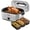 Silver, variant on 28QT Electric Roaster Oven W/ 3*2QT Tray, 150°F-450°F Adjustable Large Capacity Cooker for Chicken & Turkey with Viewing Window & Steaming Tray, Silvery
