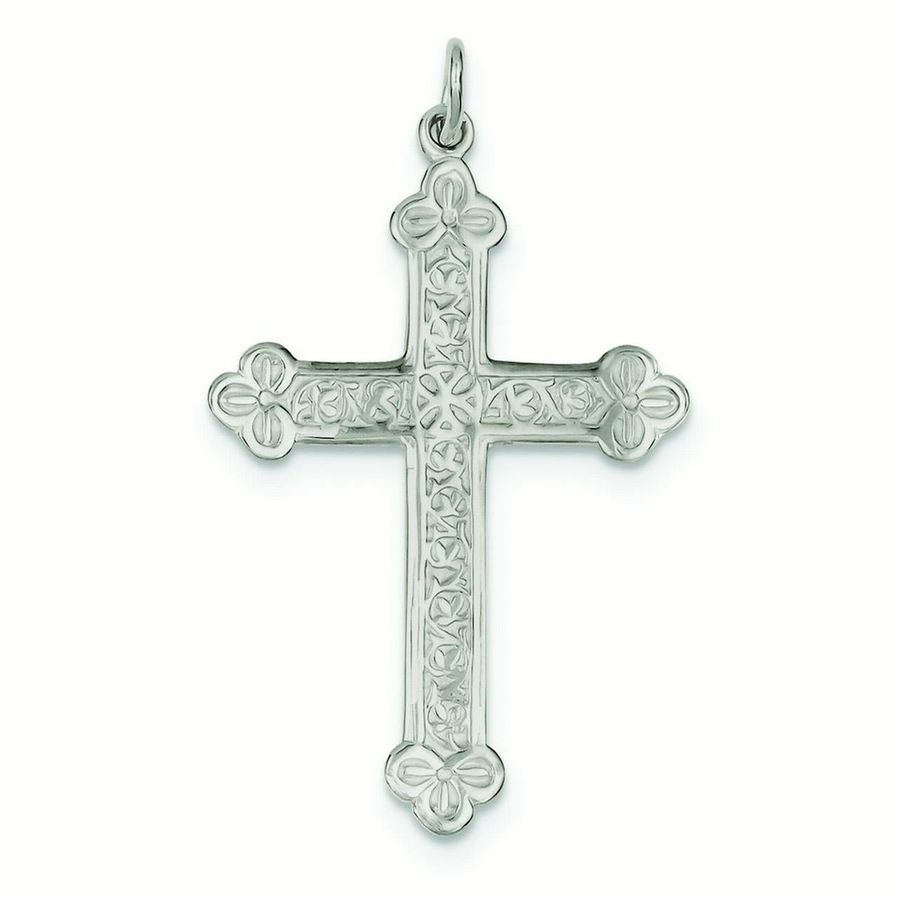 JewelryWeb - Sterling Silver Budded Cross Pendant - 3.9 Grams - Walmart ...