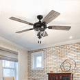 thumbnail image 4 of Better Homes & Gardens 52" Matte Black Indoor/Outdoor Ceiling Fan with Lights, 5 Blades, Pull Chains & Reverse Airflow, 4 of 12