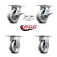thumbnail image 2 of 5 Inch V Groove Semi Steel Caster Set 2 Brakes/Swivel Locks and 2 Rigid SCC, 2 of 2