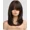 Dark Brown, variant on RightOn Dark Brown Wigs for Women Black Brown Wigs with Bangs Shoulder-Length Layered Synthetic Wigs with Wig Cap