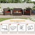 thumbnail image 4 of Snubbull 3 Pack, 36"x 18" Outdoor Patio Seat Cushions Replacement Covers Fit for 4 Pieces 4-Seater Wicker Rattan Patio Conversation Set Loveseat Chair Couch Furniture, Cover Only,Orange, 4 of 8