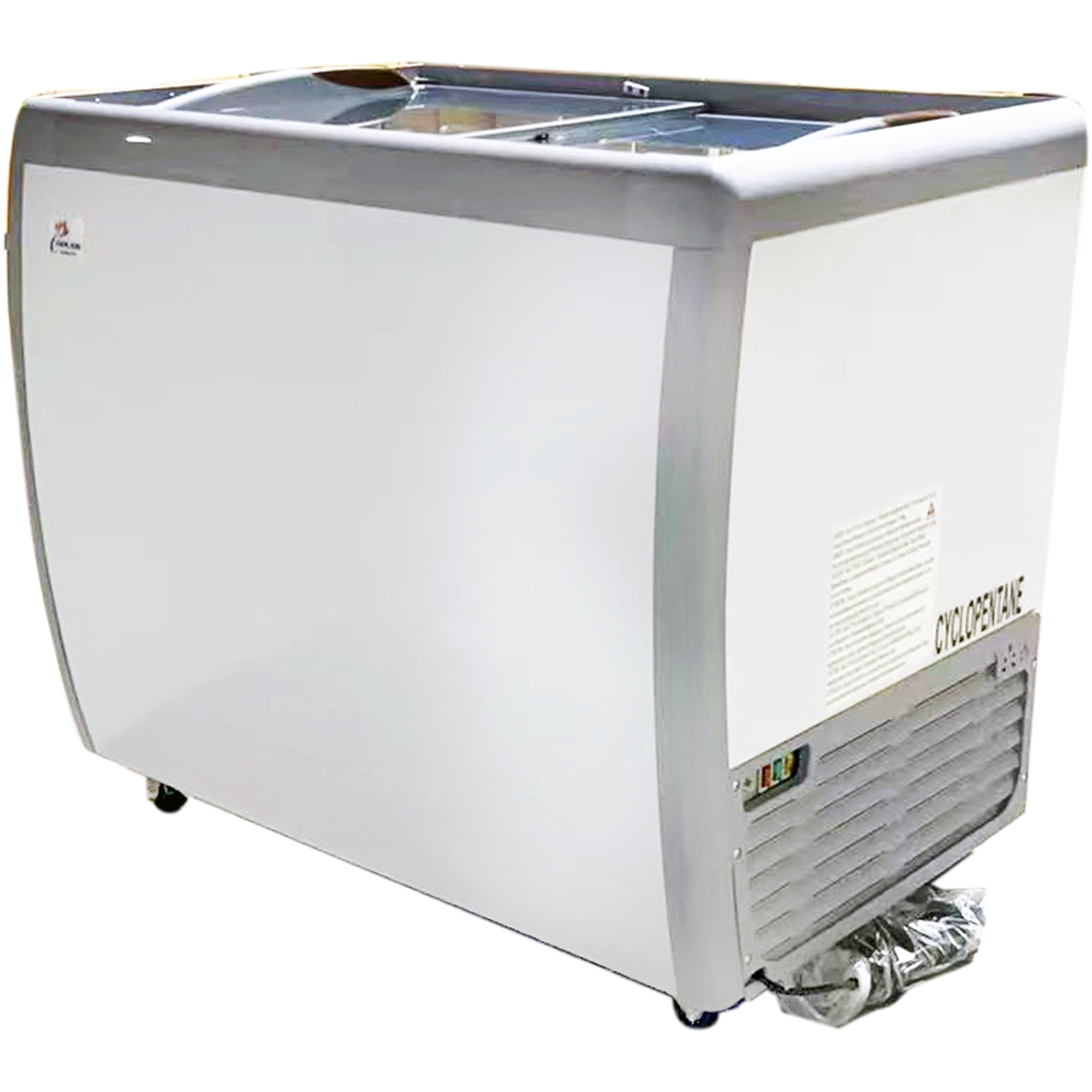 40" NSF Ice Cream Dipping Cabinet Freezer – Holds 10 Tubs Total (6 Display + 4 Storage), Sliding Flat Glass Top, R290, 115V | RI-260DC