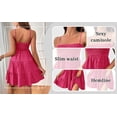 thumbnail image 6 of Summer Dresses for Women Square Neck Smocked Tiered Mini Dress Spaghetti Strap Breathable Casual Summer Dress Pink M, 6 of 6