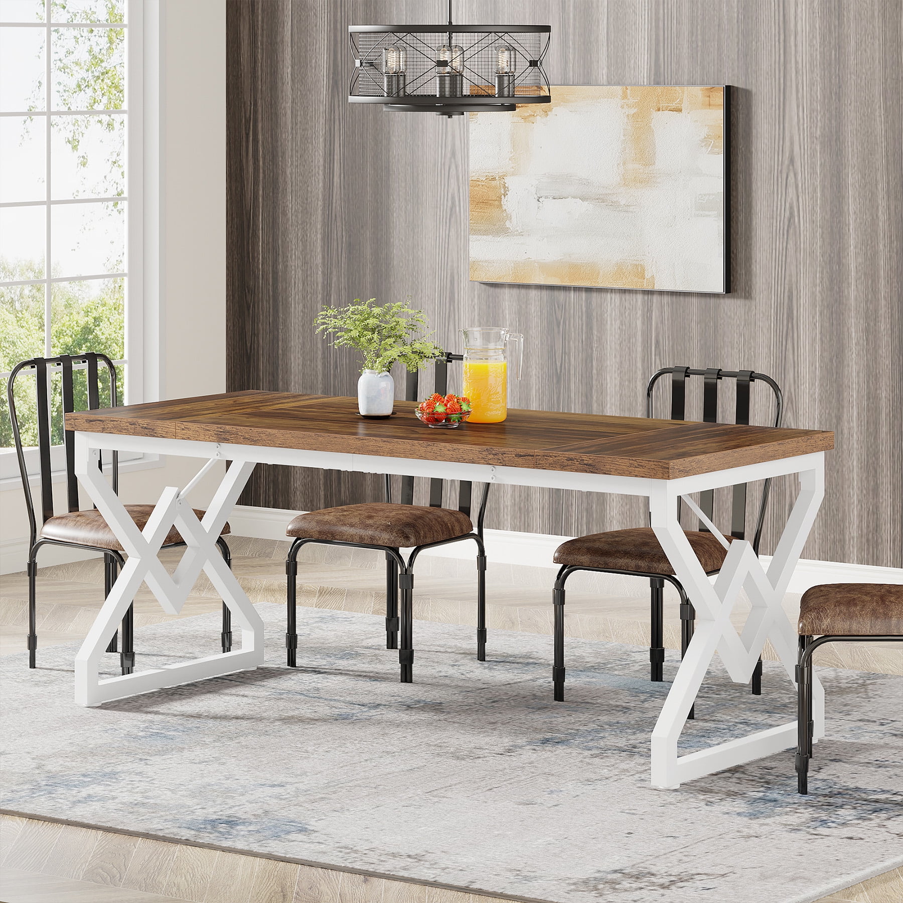 Tribesigns 63 Inches Computer Desk with Extra Thick Wooden Tabletop and Thicken Frame, Large Office Executive Workstation for Home Office