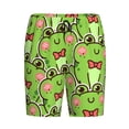 thumbnail image 4 of Naloa Cute Green Frog Men's Short Pajama Pants, Lounge Comfort Shorts with Elasticized Waistband and Side Pockets - Medium, 4 of 9