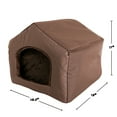 thumbnail image 2 of PETMAKER Indoor Cat House with Removable Cushion for Small Cats or Dogs up to 35lbs (Brown), 2 of 7