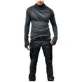 thumbnail image 2 of AherBiu Chemises pour Hommes à Manches Longues Ajustées Col Roulé Extensible Pull Léger Mode Automne, 2 of 7
