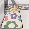 thumbnail image 2 of Kitchen Rugs Sets Of 2,Colorful Daisy Flower Silhouette Pattern Anti Fatigue Kitchen Mat Rugs Non Slip Washable,Decorative Kitchen Floor Mats for Kitchen,Sink,Laundry,17"x47"+17"x47", 2 of 5