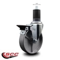 thumbnail image 2 of 5 Inch Semi Steel Swivel 1-5/8 Inch Expanding Stem Caster with Brake SCC, 2 of 2
