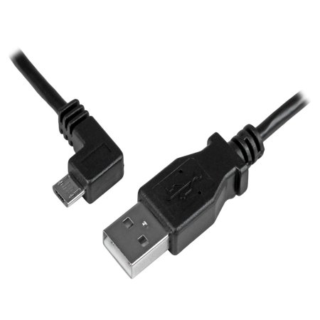 UPC: 0065030863162 | StarTech.com USBAUB2MLA Black Micro-USB Charge-and-Sync Cable M/M – Left-Angle Micro-USB – 24 AWG