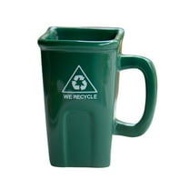 Dengmore 33oz Trash Can Coffee Mug with Recycling Sign Ceramic Mug for Couple Friends Cute Dumpster Coffee Cup Toothbrush Cup Christmas New Year Gifts