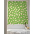 thumbnail image 3 of Sheer Curtains 72 inches Long, Light Pink Maple Leaf Fall Thanksgiving Leaves Green Background Light Filtering Sheer Window Curtains Rod Pocket Voile Drapes for Bedroom, 52"Wx72"L 2 Panels, 3 of 7