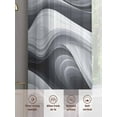 thumbnail image 6 of Abstract Sheer Curtains 54 Inches Long 2 Panels Gray and White Wave Lines Liquid Texture Modern Light Filtering Semi Sheer Window Curtains Drapes for Bedroom Living Room 52"x54", 6 of 7