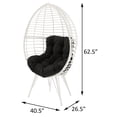 thumbnail image 7 of JERFIT Modern Outdoor Patio Lounge Chair with Removable Cushion, White and Black Wicker Garden Seating for Deck, Poolside, 7 of 7