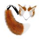 thumbnail image 3 of Conjunto de diadema con orejas y cola de animal para Halloween, fiestas de disfraces y carnaval. Rojo Marrón Blanco, 3 of 9