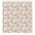 thumbnail image 2 of Ambesonne Paisley Shower Curtain, Ikat Style Vintage Eastern, 69"Wx84"L, Salmon Fawn, 2 of 4