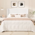 thumbnail image 4 of Frostbloom Queen Size Boucle Upholstered Platform Bed Frame with Wingback Headboard, White, 4 of 11