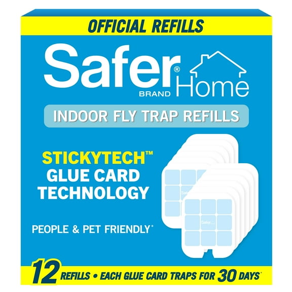 Safer Home Indoor Fly Trap Refill Glue Cards - 12 Pack