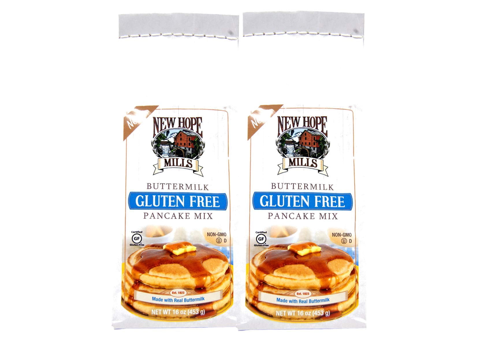 New Hope Mills Gluten Free Buttermilk Pancake Mix or Chocolate Brownie Mix 2-16 oz Packs (Gluten Free Pancake Mix)