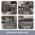 thumbnail image 4 of Swift Home 3-Piece Ultra Soft King/Cal King Crinkled Texture Pre-Washed Duvet Cover & Sham Set, Driftwood, 4 of 5