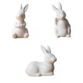 thumbnail image 1 of Juego De 3 Conejo De Cerámica Sunnimix Estatua De Pascua Decoración De Librería para el Hogar Escultura de estatuilla de conejo, 1 of 8