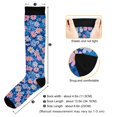thumbnail image 3 of FORMRS Womens Knee High Socks Casual Long Thick Travel Daily Wear, 2 Pairs, Blue Daisy, 3 of 6
